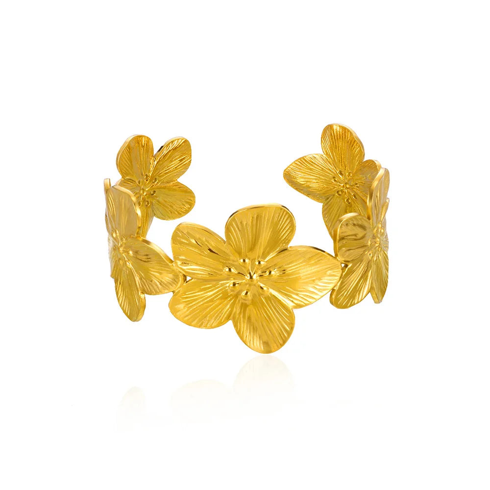 Vintage Bloom Chunky Cuff Gold