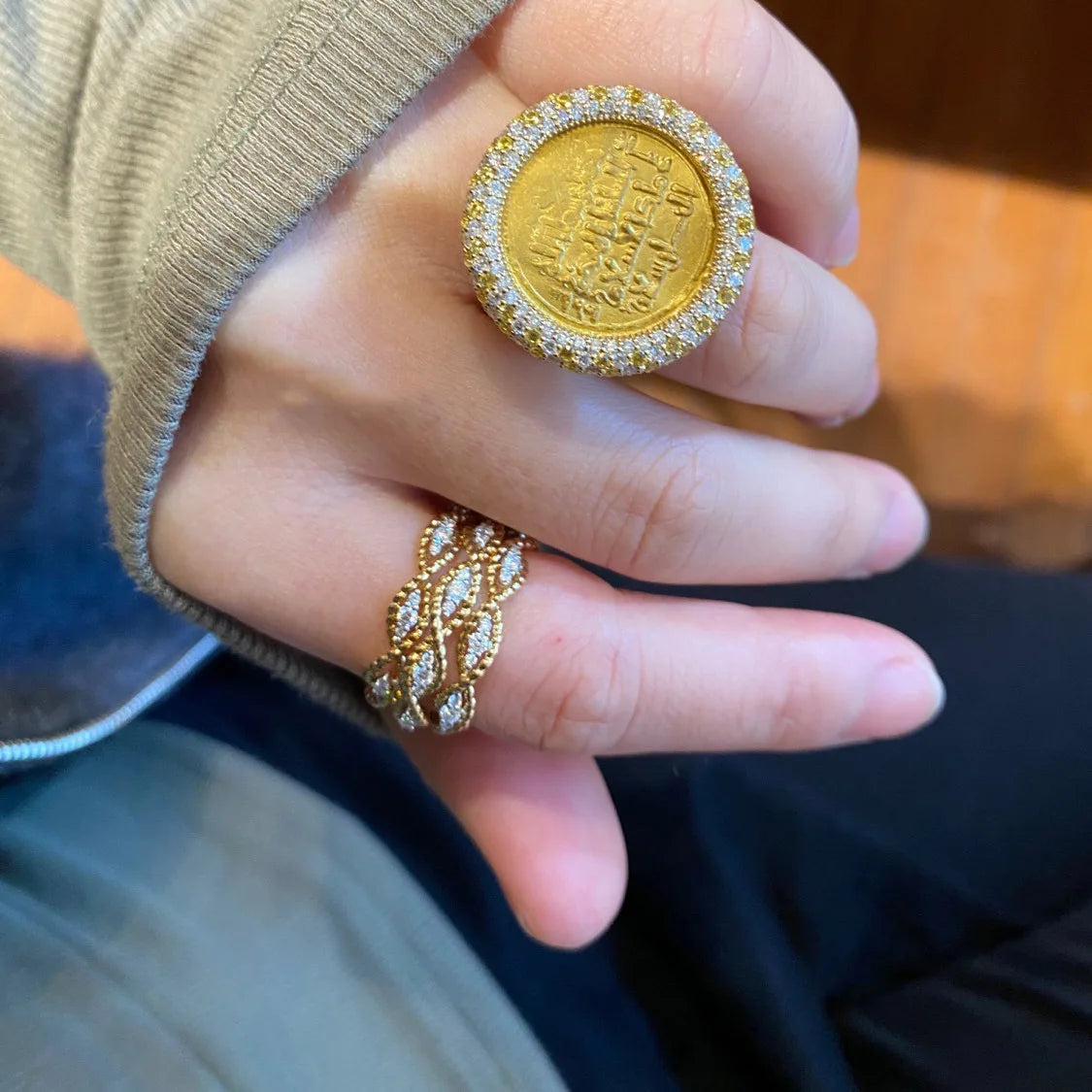 Italian Burati Vintage Lace Ring