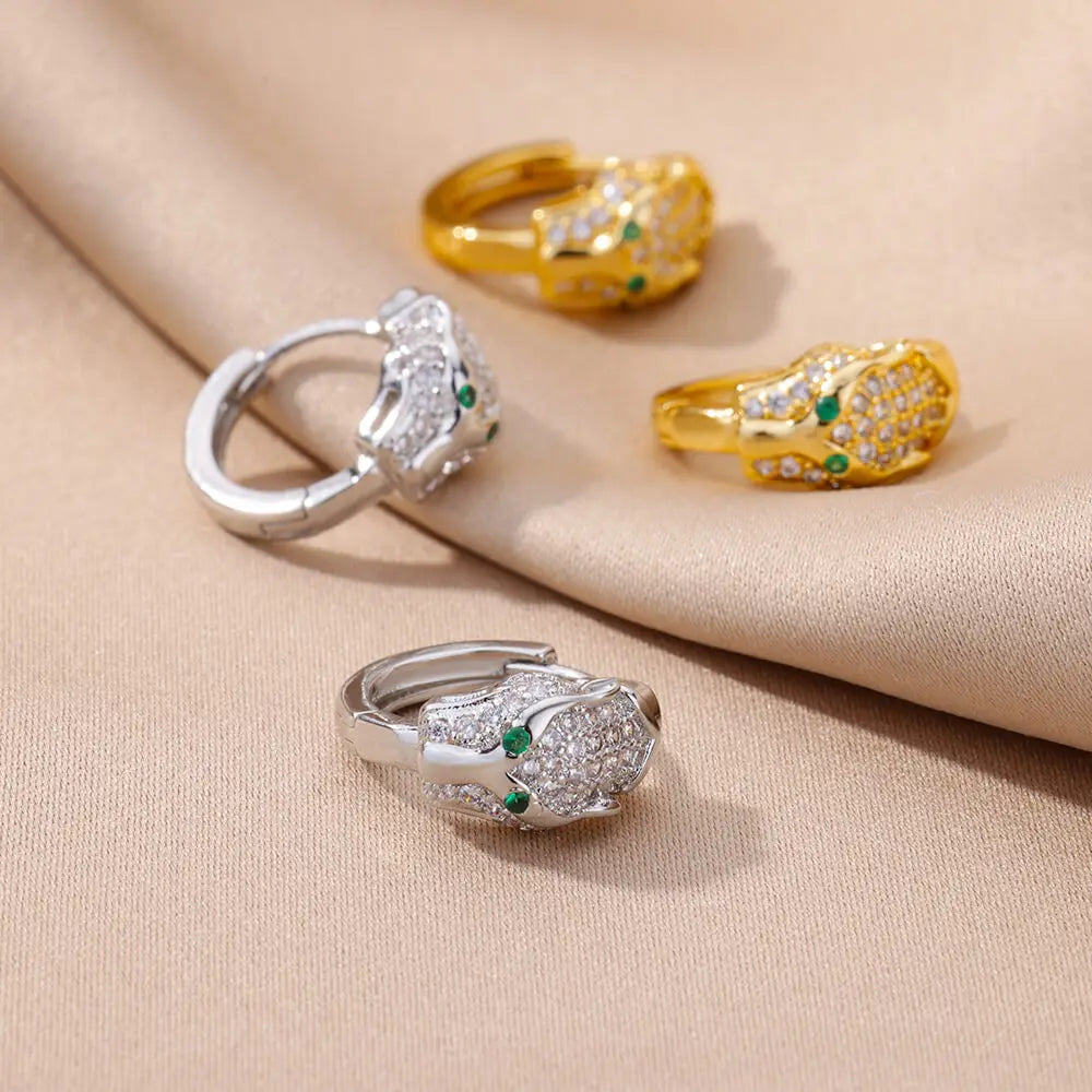 Glittering Animalia Crystal Hoop Earings