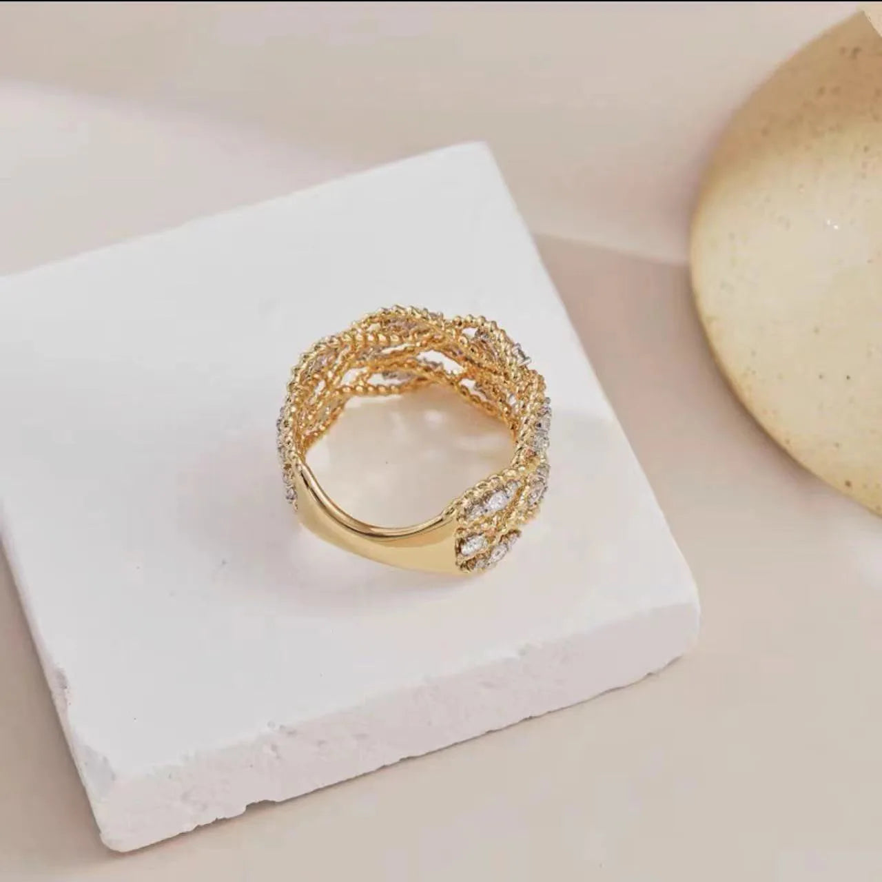 Italian Burati Vintage Lace Ring